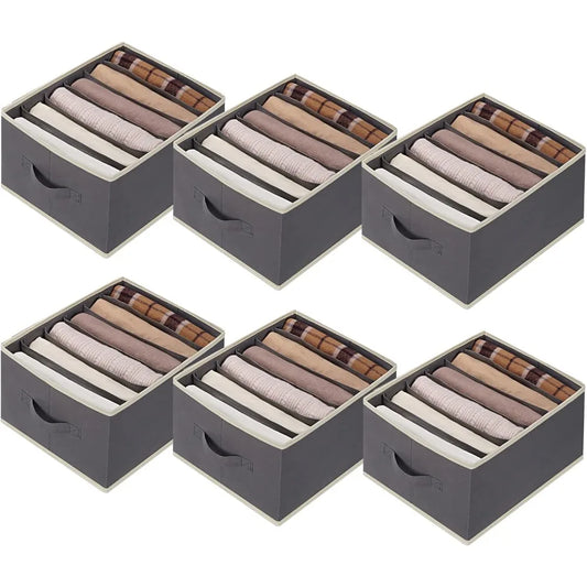 6 Pcs Large Size Stackable Wardrobe Clothes Organizers