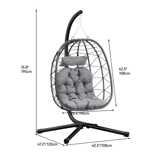 Hanging Egg Swing Chair with Stand Cushions