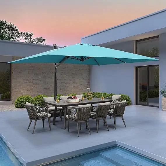 10' X 13' Rectangle Patio Umbrella with 360-degree Rotation
