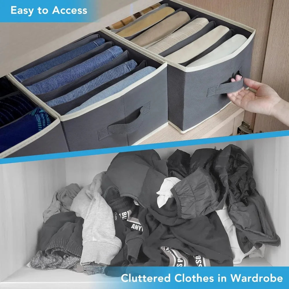 6 Pcs Large Size Stackable Wardrobe Clothes Organizers