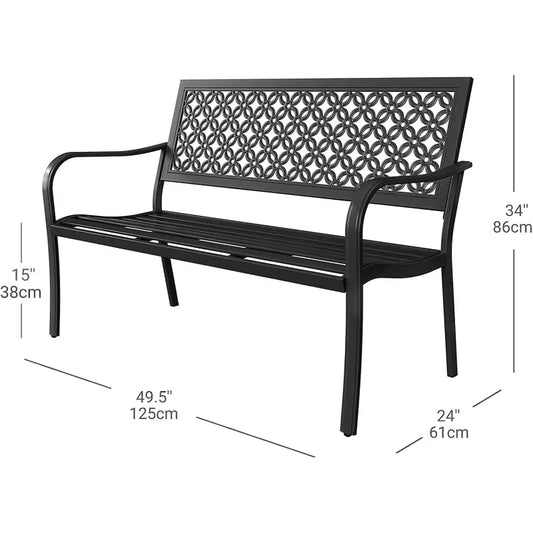 Grand Garden Bench with Anti-Rust Metal Powder Coated Frame