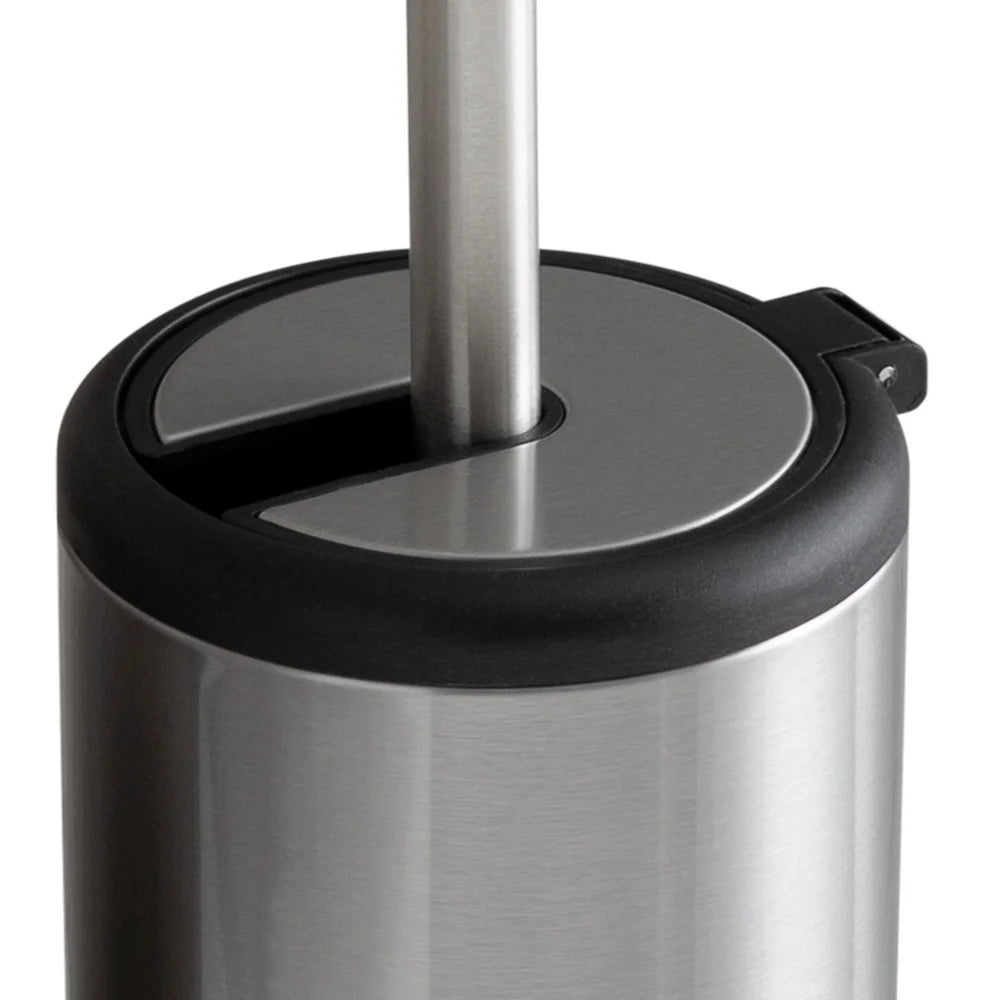 Stainless Steel Toilet Brush Set with Self Closing