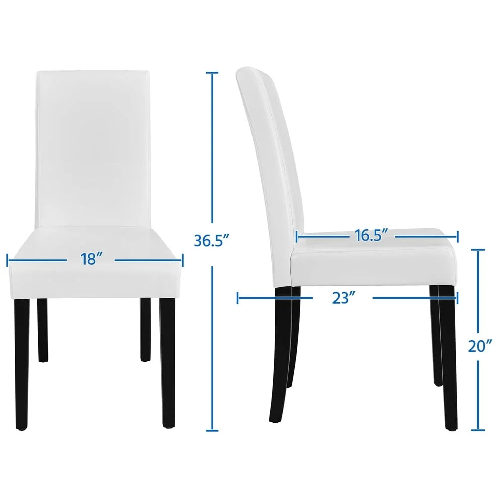 Set of 4 Padded Dining Chairs with Solid Wood Legs