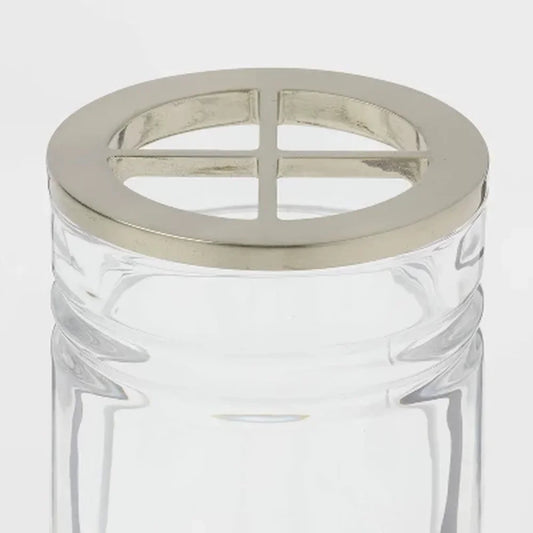 Clear Glass Toothbrush Holder with 4-Way Partitioning