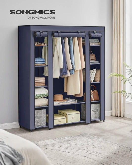 Portable Closet with Clothes Rail & Non-Woven Fabric Cover