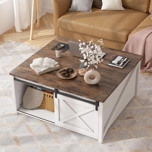 Farmhouse Lift Top Coffee Table with Storage