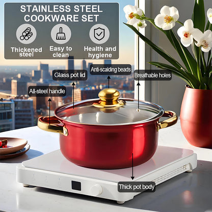 12-Piece ,Stainless Steel, Non-Stick, Kitchen Cookware Collection
