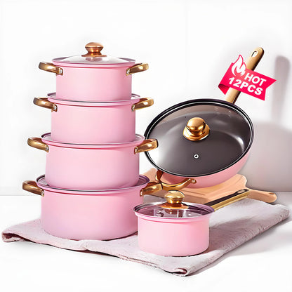 12-Piece ,Stainless Steel, Non-Stick, Kitchen Cookware Collection