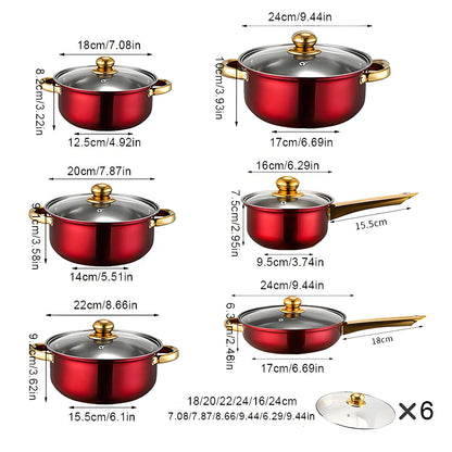 12-Piece ,Stainless Steel, Non-Stick, Kitchen Cookware Collection