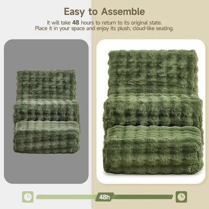 Giant Memory Foam Filled Bean Bag Chair with Ottoman