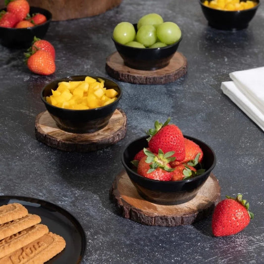 Elegant Disposable Black Round Plastic Bowls
