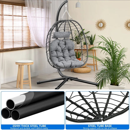 Hanging Egg Swing Chair with Stand Cushions