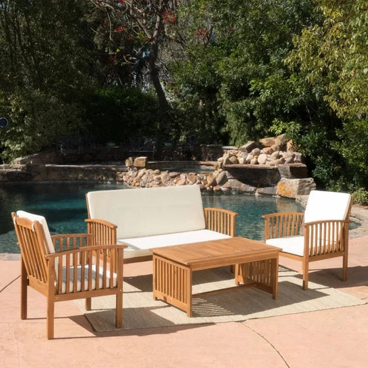 4PC Outdoor Table Garden Furniture Sets