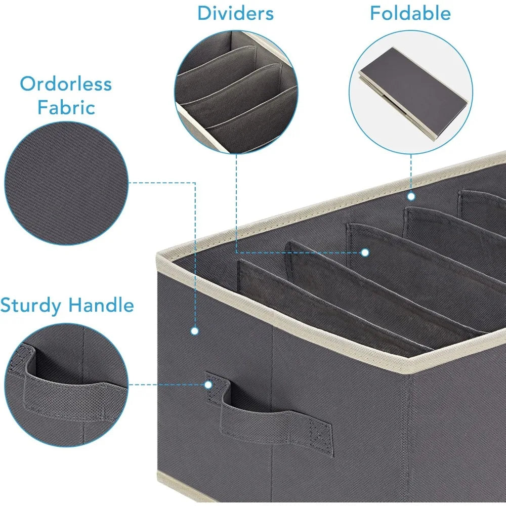6 Pcs Large Size Stackable Wardrobe Clothes Organizers