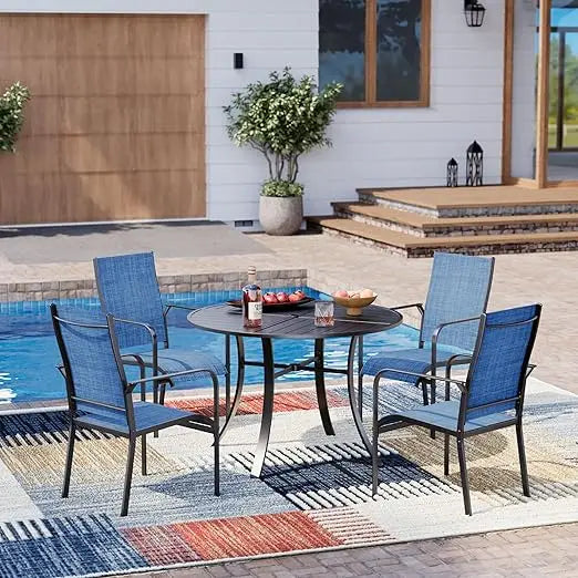 7-Piece All-Weather Rattan Patio Dining Set with 60" Wood Table Top