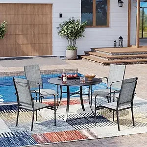 7-Piece All-Weather Rattan Patio Dining Set with 60" Wood Table Top