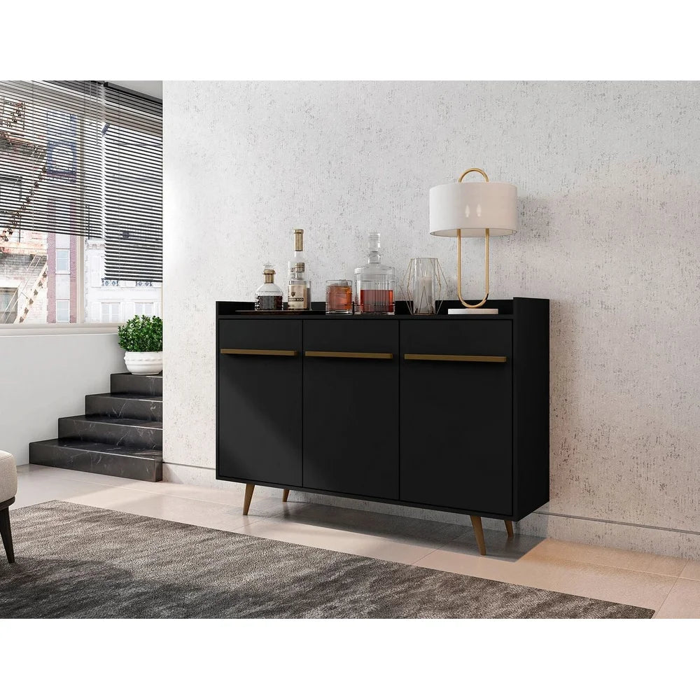 Buffet Sideboard with 4 Shelves Wood Cabinets