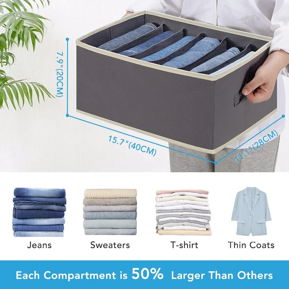 6 Pcs Large Size Stackable Wardrobe Clothes Organizers