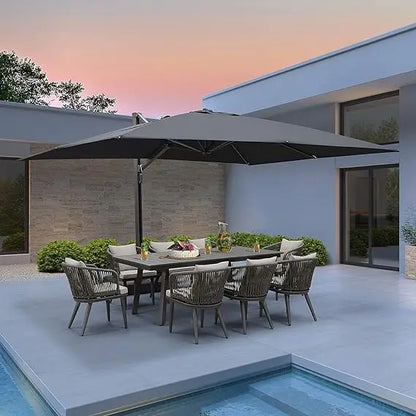 10' X 13' Rectangle Patio Umbrella with 360-degree Rotation