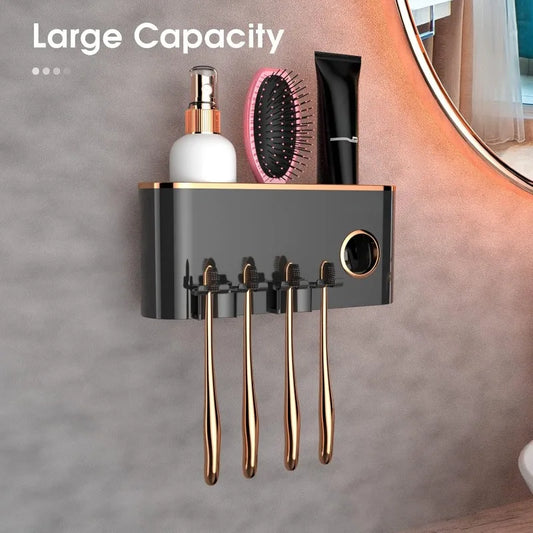 Toothbrush Holders with Toothpaste Dispenser