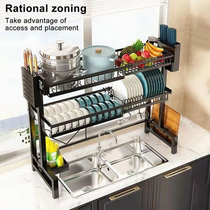 2 Tier Kitchen Storage Shelf Above Sink Draining Rack