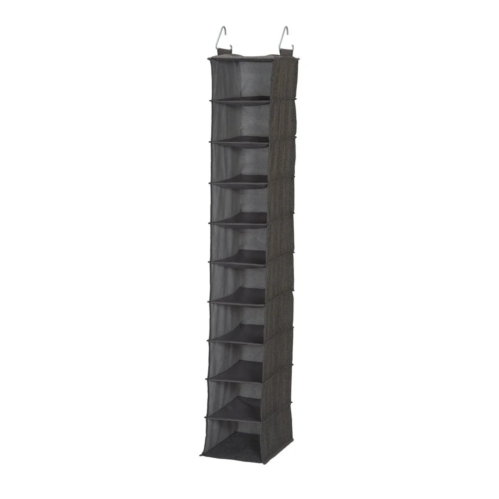 Durable Polyester Hanging Shoe Organizer with 10 Shelves