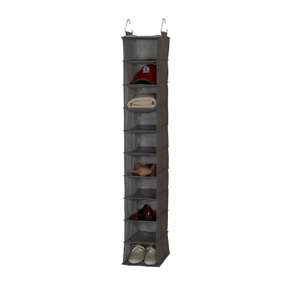 Durable Polyester Hanging Shoe Organizer with 10 Shelves