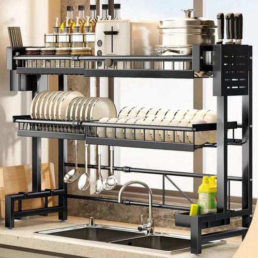2 Tier Kitchen Storage Shelf Above Sink Draining Rack