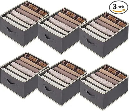 6 Pcs Large Size Stackable Wardrobe Clothes Organizers