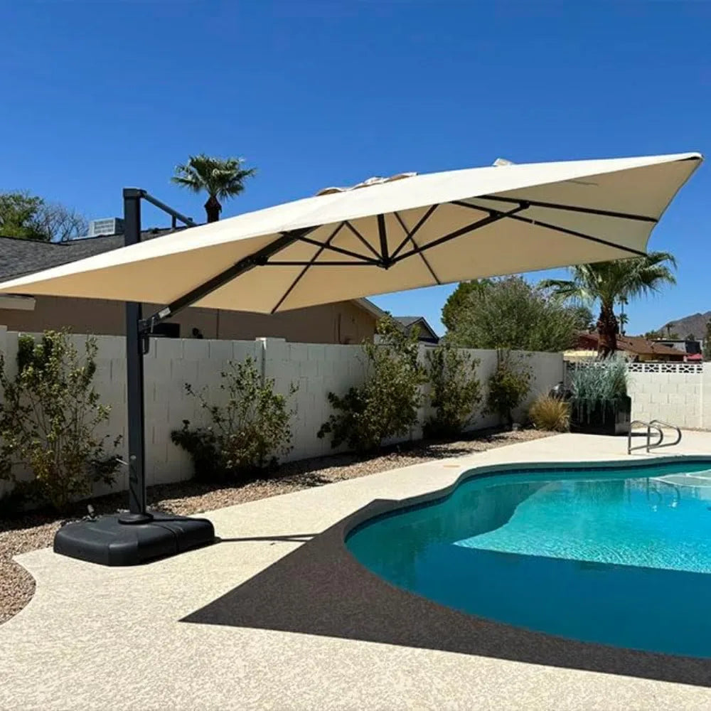 10' X 13' Rectangle Patio Umbrella with 360-degree Rotation