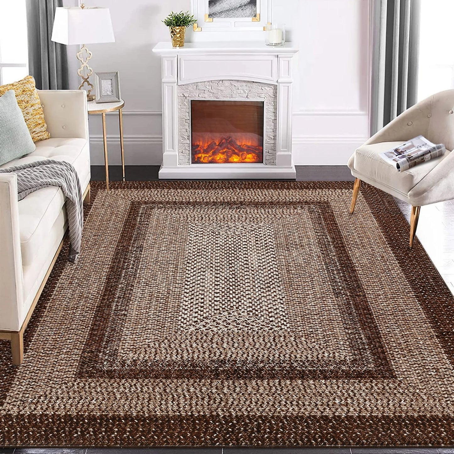 Modern Braided Washable Accent Area Rugs