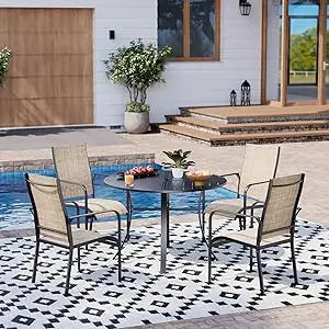 7-Piece All-Weather Rattan Patio Dining Set with 60" Wood Table Top