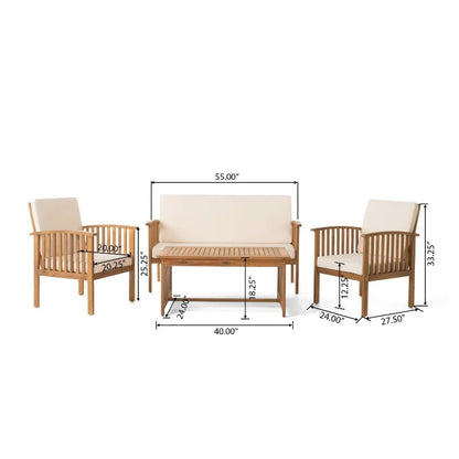 4PC Outdoor Table Garden Furniture Sets