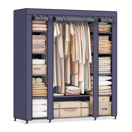 Portable Closet with Clothes Rail & Non-Woven Fabric Cover