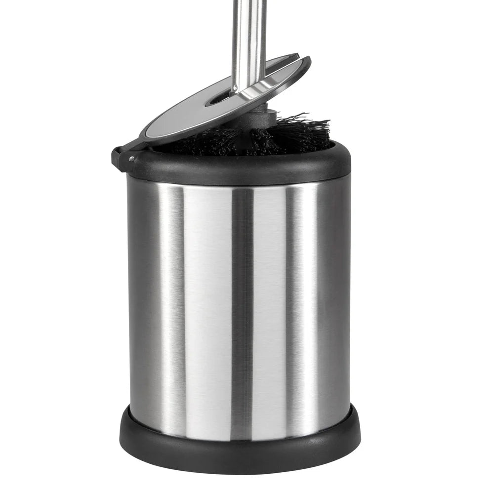 Stainless Steel Toilet Brush Set with Self Closing