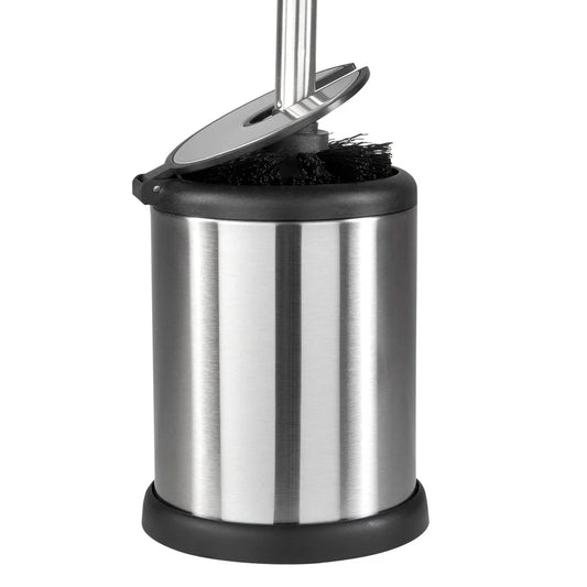 Stainless Steel Toilet Brush Set with Self Closing