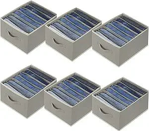 6 Pcs Large Size Stackable Wardrobe Clothes Organizers