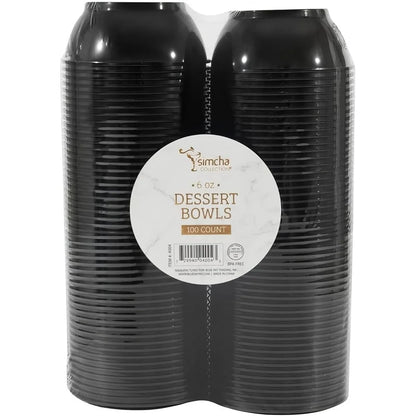Elegant Disposable Black Round Plastic Bowls
