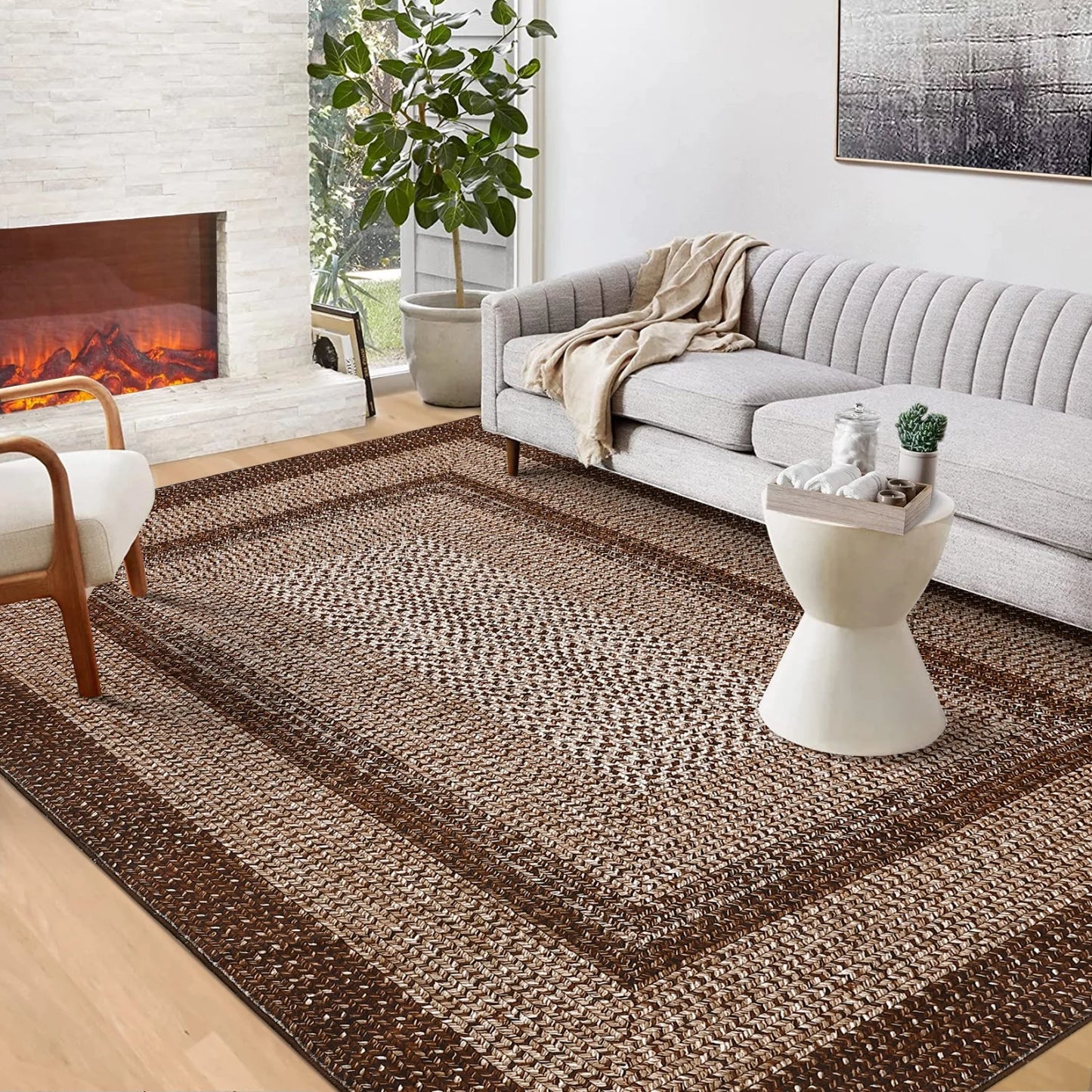 Modern Braided Washable Accent Area Rugs