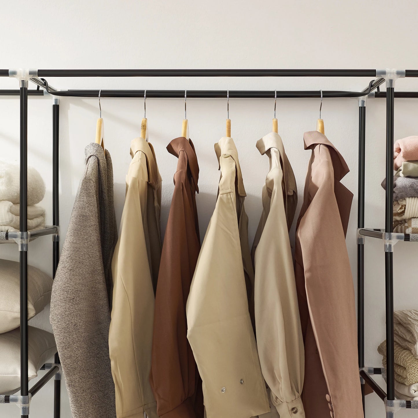 Portable Closet with Clothes Rail & Non-Woven Fabric Cover