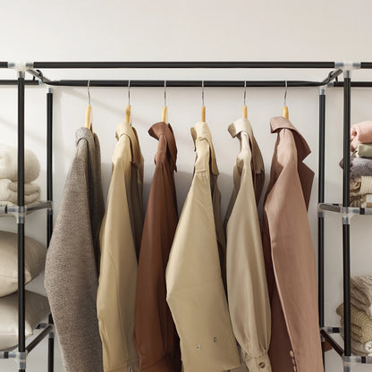 Portable Closet with Clothes Rail & Non-Woven Fabric Cover