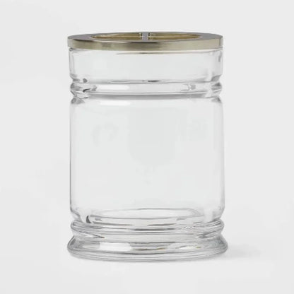 Clear Glass Toothbrush Holder with 4-Way Partitioning